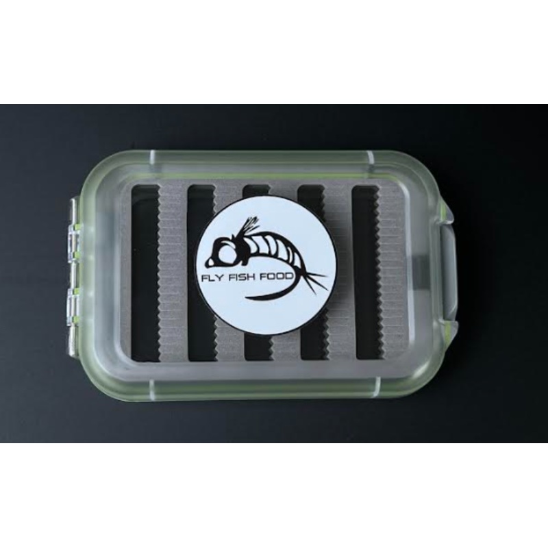 Fly Fish Food Logo Fly Box - Clear W/Page, Medium W/Dry Fly Foam