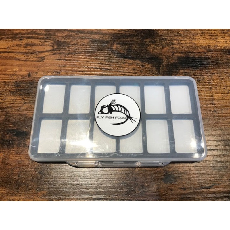 Fly Fish Food Logo Fly Box, Super Slim 12 Magnetic Compartments - Large