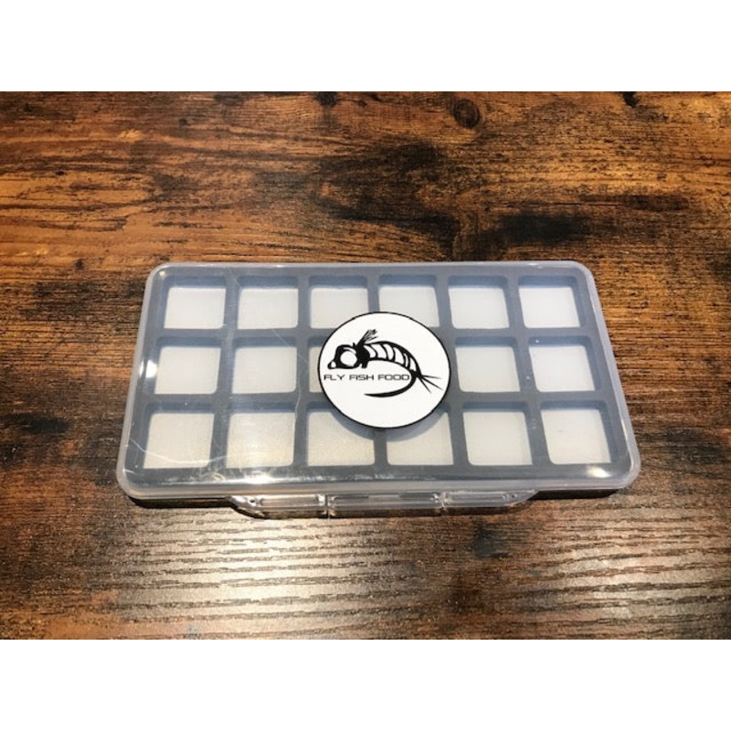 Fly Fish Food Logo Fly Box, Super Slim 18 Magnetic Compartments - Large