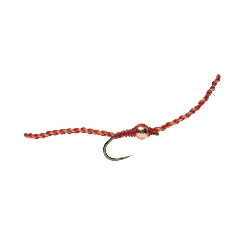 Olsen's DNA Worm - Brown & Red Barbless