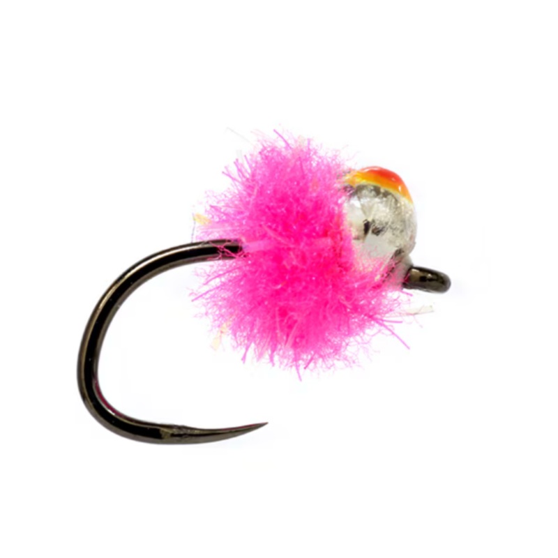 Crostons Tungsten Mini Egg - Fl. Hot Pink Barbless (Red Dot)