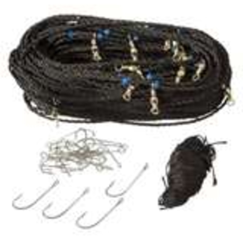 H&H Black Floating Trot Line 25 Hooks w/Swivels