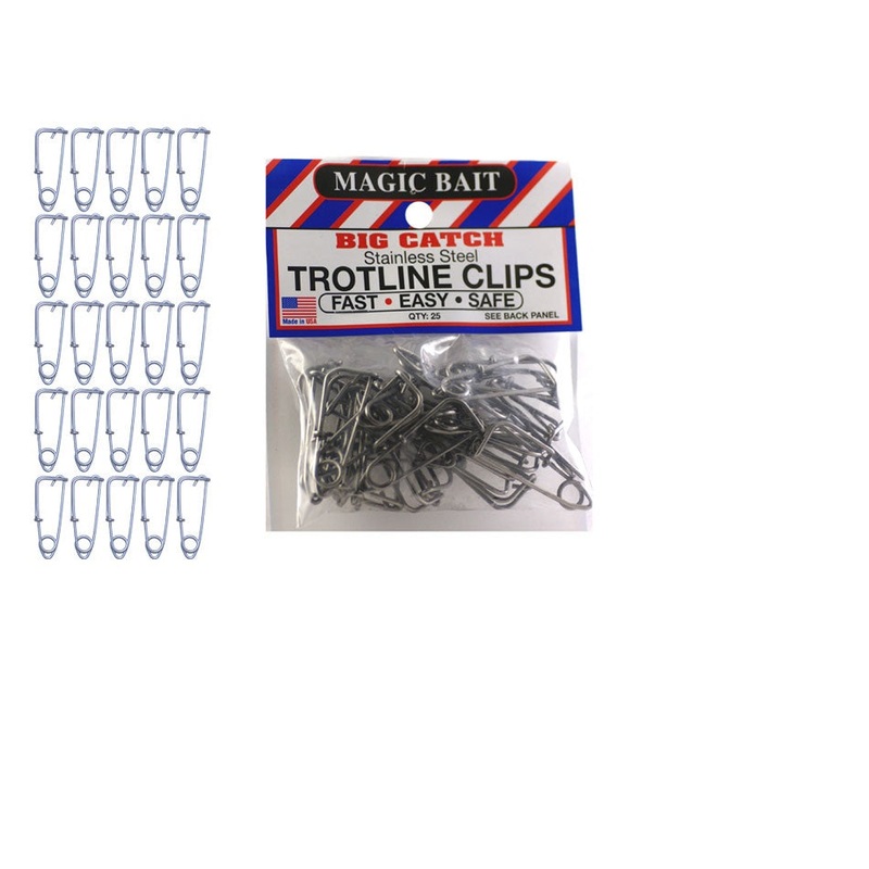 Magic Bait Stainless Trot Line Clips 25pk