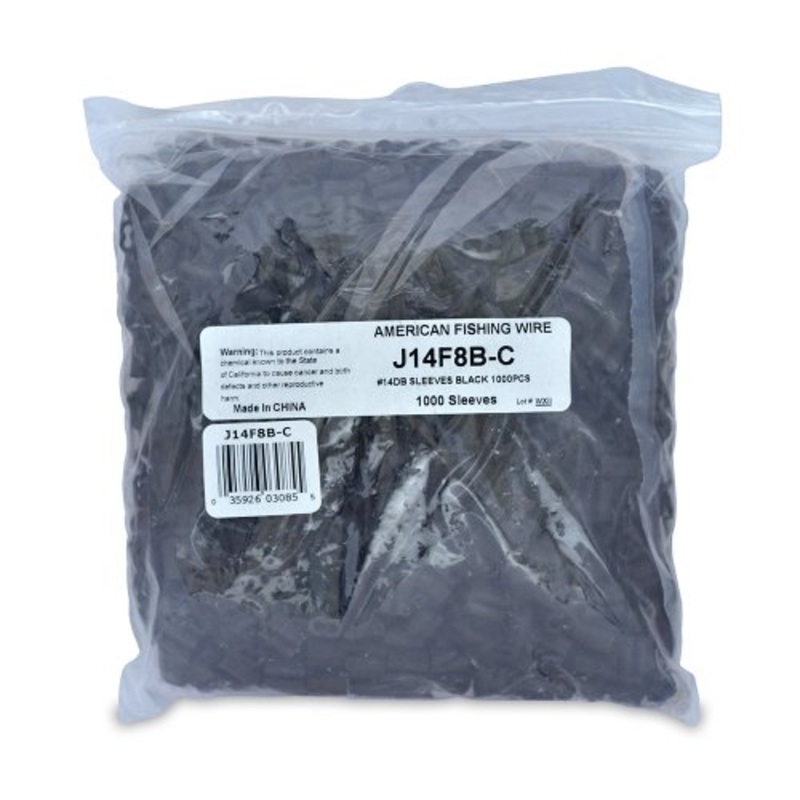 American Fishing Wire Double Barrel Crimp Sleeves  Black Color  Size 4F8  0.044 -Inch Inside Diameter  100-Pieces