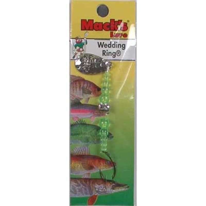 Mack's Lure Wedding Ring Classic Spinner Lures, Size 4, Fluorescent Chartreuse