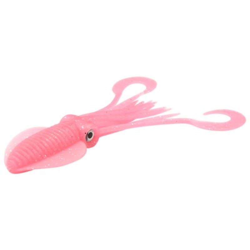 P-Line Twin Tail Squid - 9" - Pink Glow Glitter