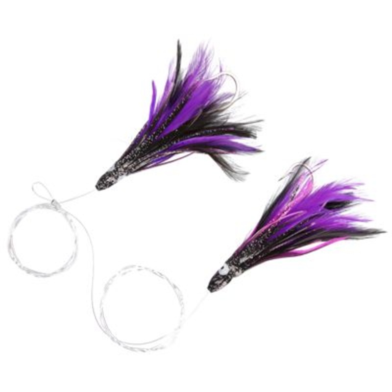 Tuna  Mahi Feathers, BlackPurple, 45  45 16 Oz, 100 Lbs