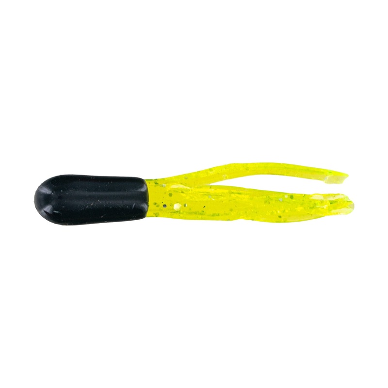 Big Bite Crappie Tubes 1.5in 100ct Black/Chartreuse Sparkle