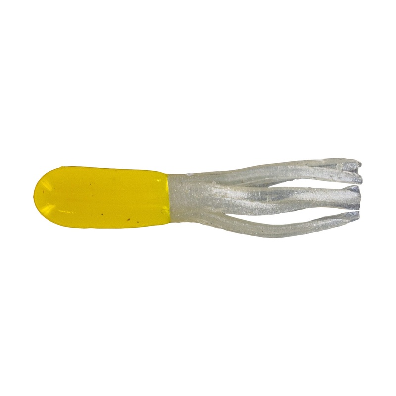 Big Bite Crappie Tubes 1.5in 10ct Yellow/Pearl