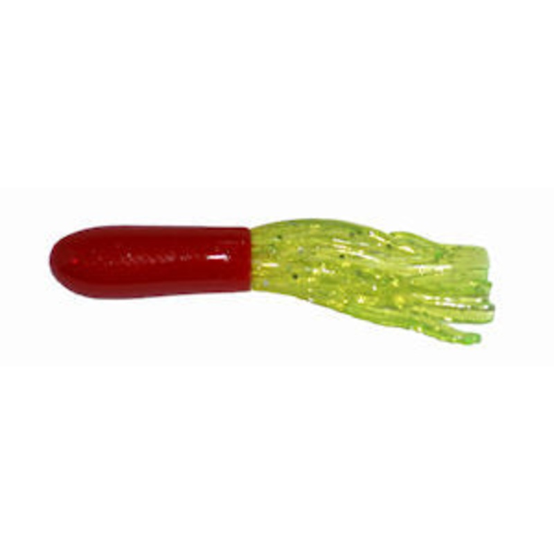 Big Bite Crappie Tubes 1.5" 10ct Red/Chartreuse Sparkle