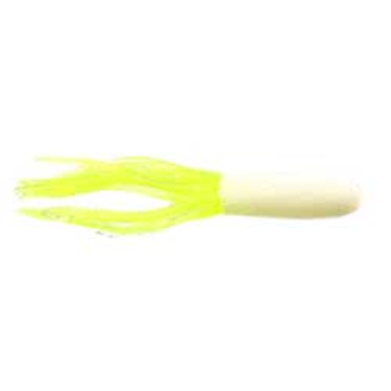 Big Bite Crappie Tubes 1.5" 10ct White/Chartreuse