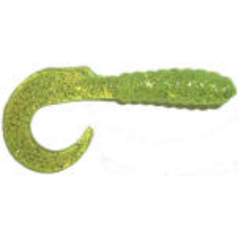Big Bite Curl Tail Grub 2" 10ct Chartreuse Shiner
