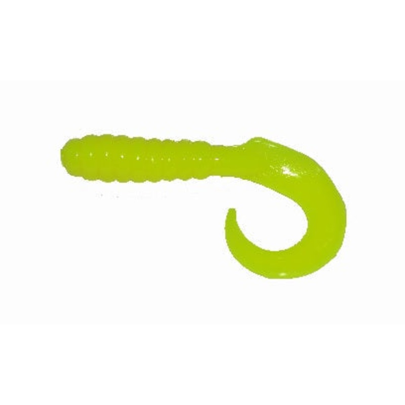 Big Bite Curl Tail Grub 2" 10ct Opaque Chartreuse