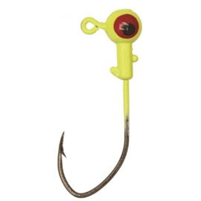 Eagle Claw Pro-V Ball Jig Head 1/32 10ct Chartreuse