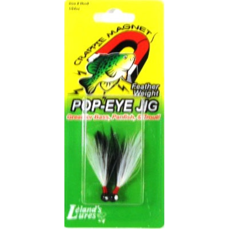 Leland Pop Eye Jig 1/32 2ct Black/White-Black