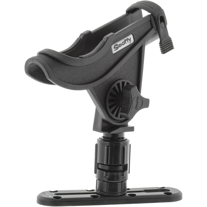 Scotty 0282-BK Baitcaster Rod Holder w/ Gearhead & Track, Black