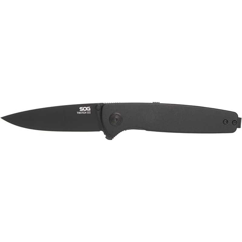 SOG Twitch III Folding Knife, 3.1" Blade, Black