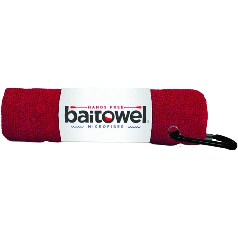 Baitowel Fishing Towel w/Clip Red