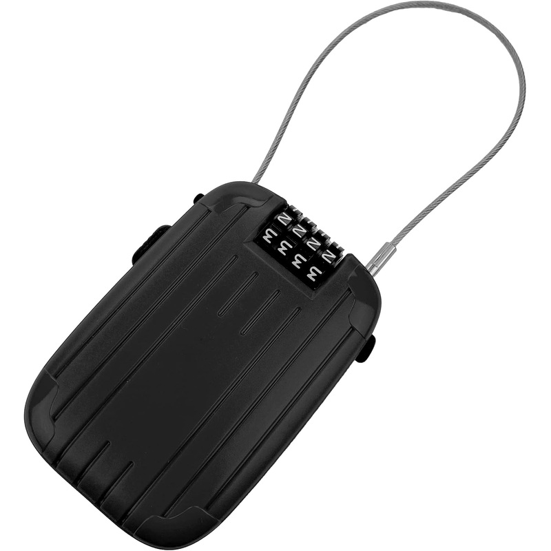 Propel Paddle Retractable Combination cable Lock, Black, 7'