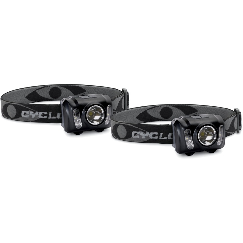 Cyclops 210 Adjustable stretch Lumen Headlamp 2 PK, Waterproof, Black,8oz