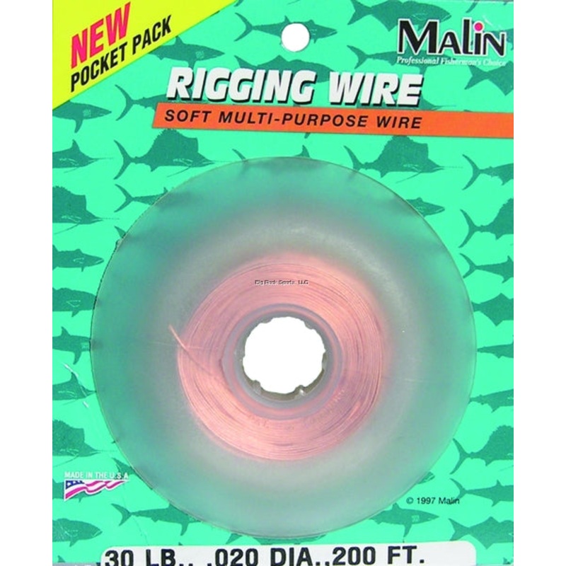 Malin Premium Soft Copper Rigging Wire, .020 Dia., 30#, 200 ft Dispenser