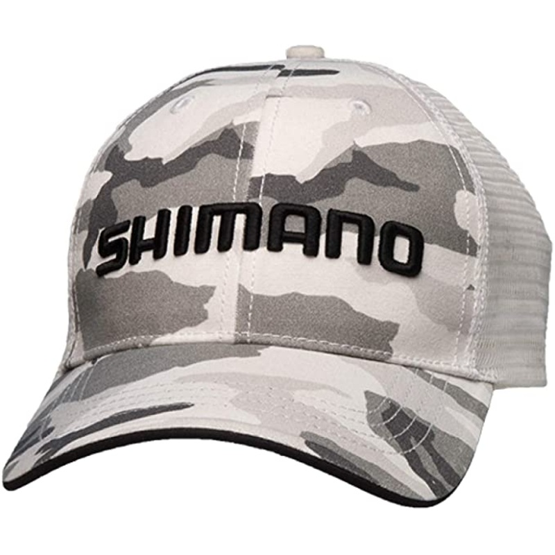 Shimano Smokey Trucker Cap, Camo White, One Size Fits Most
